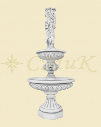 Фигурка (скульптура) фонтан девушка с рогом изобилия чаши глубокие большая из бетона